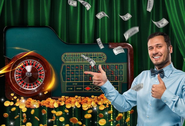Dealer profesional netmarble menampilkan kartu Dragon Tiger dalam studio kasino langsung